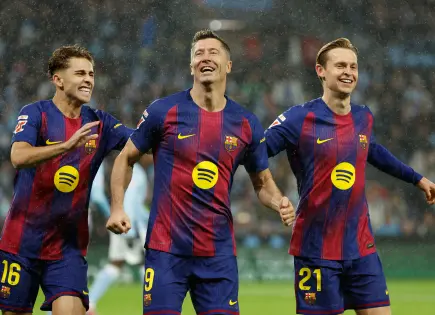 Barcelona se impone al Celta de Vigo con un hat-trick de Lewandowski