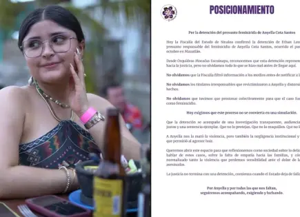 Colectivo exige justicia real por feminicidio de maestra Anyella en Sinaloa