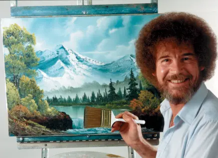 Subasta de pinturas de Bob Ross recauda fondos para TV pública