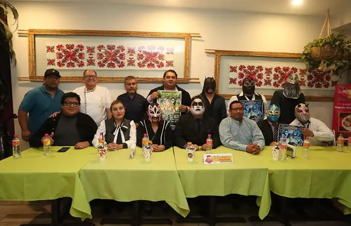 Atractiva cartelera de función de lucha libre