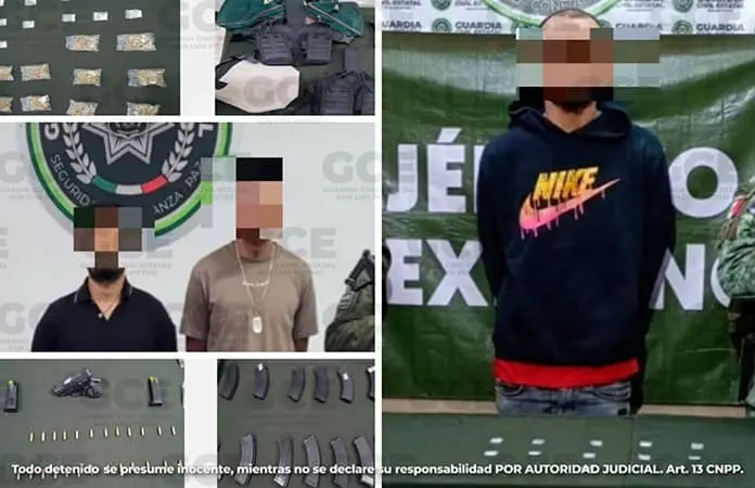 Capturan a presuntos “narcos”, dos traían arma