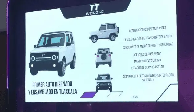 Tlaxcala revela su primer auto eléctrico de 100 mil pesos