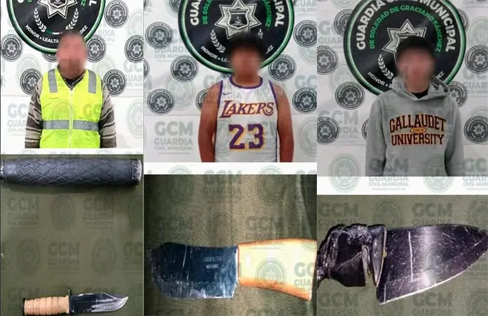 Arrestan en “Chole” a tres hombres con armas prohibidas