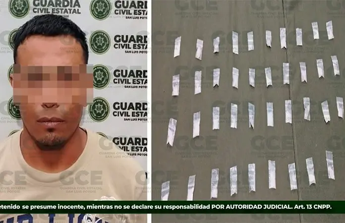 Atrapan a sujeto con 30 dosis de“cristal”