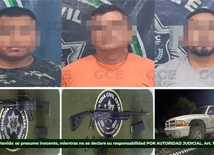 Capturan a tres hombres armados 