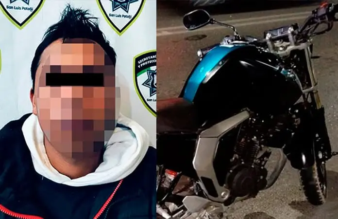 Vándalo tripulaba motocicleta robada