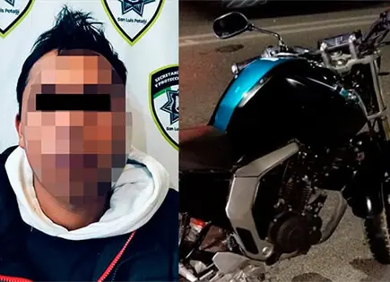Vándalo tripulaba motocicleta robada