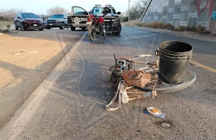 Ciclista resulta herido al chocar contra moto