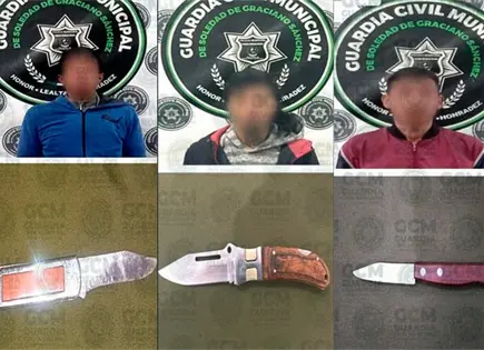 Con armas blancas, sorprenden a vándalos 