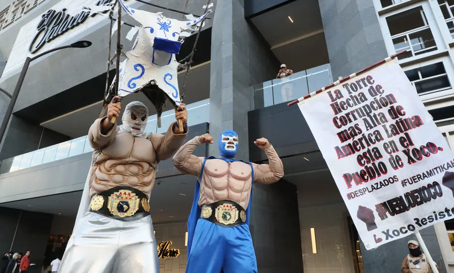 Protesta en Plaza Mítikah por gentrificación en Ciudad de México