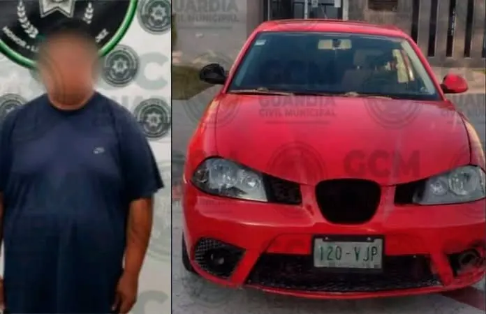 Con carro robado, cae individuo