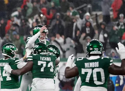 Nick Folk anota gol de campo de 56 yardas para llevar a Jets a victoria
