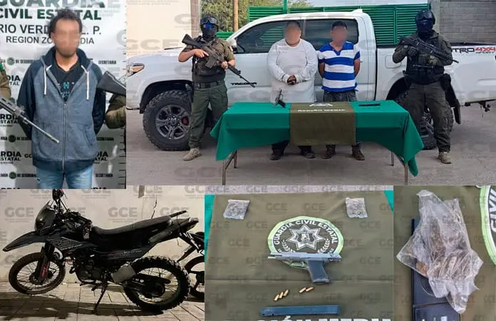 Caen tres maleantes armados y con droga