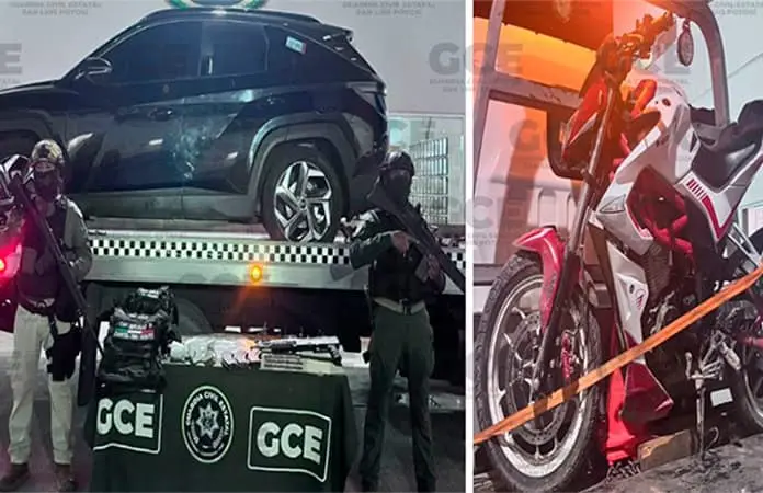 Incautan vehículos y equipo táctico