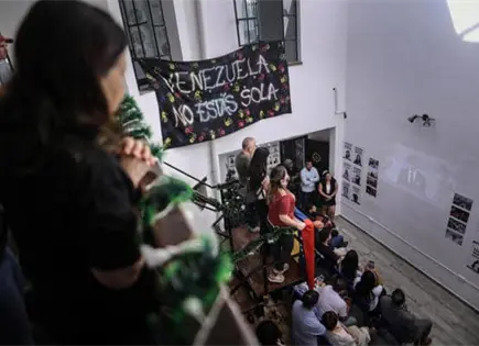 Venezolanos en Argentina se unen para ver entrega del Premio Nobel de la Paz a María Corina Machado Venezolanos en Argentina se unen para ver entrega del Premio Nobel de la Paz a María Corina Machado