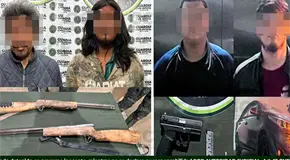 Detienen a cuatro por traer armas de fuego