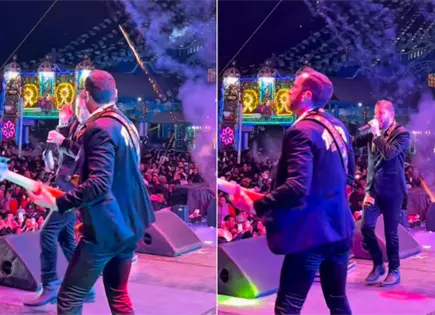 Vocalista de Los Titanes de Durango golpeado por lata en show Vocalista de Los Titanes de Durango golpeado por lata en show