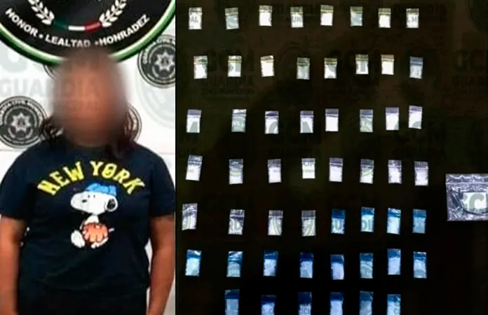 Arrestan a una fémina con 50 dosis de "cristal"