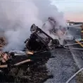 Chofer fallece quemado al incendiarse tráiler Chofer fallece quemado al incendiarse tráiler