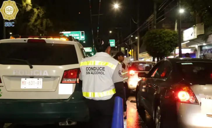 Alcoholímetro decembrino detecta a 72 conductores ebrios en la CDMX