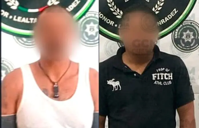 Vándalos son detectados con machete y cuchillo