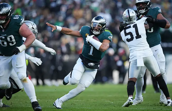 Vapulean los Eagles 31-0 a los Raiders