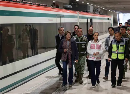 Sheinbaum lidera recorrido de prueba del Tren Suburbano al AIFA