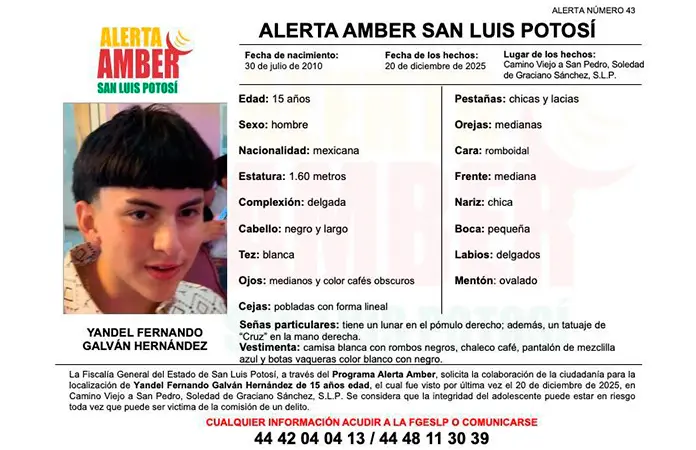 Activan Alerta Ámber para buscar adolescente