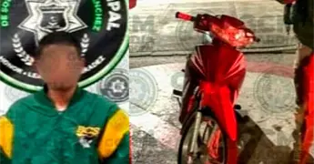 Atrapan a sujeto por tripular moto robada