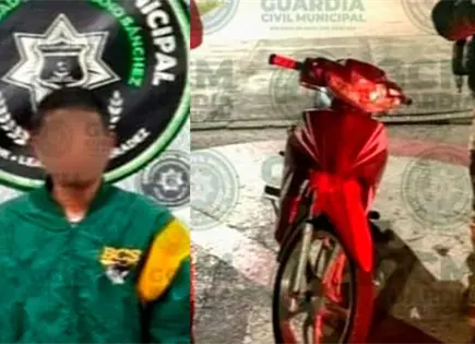 Atrapan a sujeto por tripular moto robada