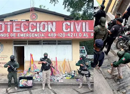 Decomisan 50 kilos de pirotecnia en Xilitla