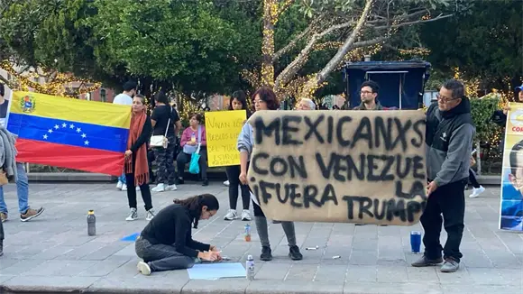 Protestan en SLP contra intervenci&oacute;n de EU en Venezuela