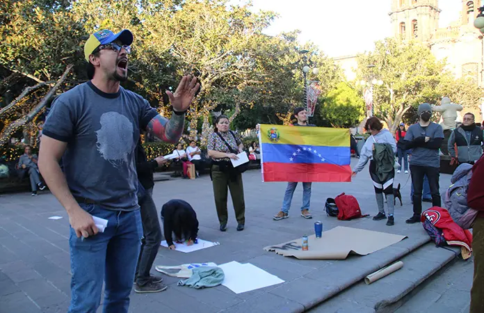 Protestan en SLP vs. ataque a Venezuela