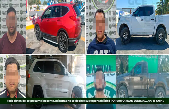 Caen cuatro a bordo de vehículos robados