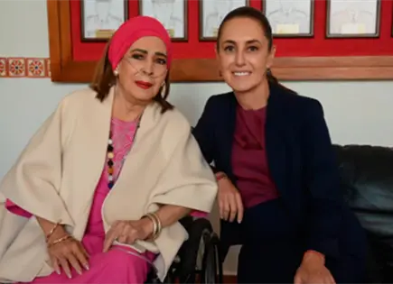 Claudia Sheinbaum se re&uacute;ne con Elsa Aguirre, leyenda del cine de oro mexicano en Morelos