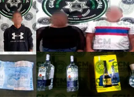 Detienen a 3 por robo a comercio y cohecho Detienen a 3 por robo a comercio y cohecho