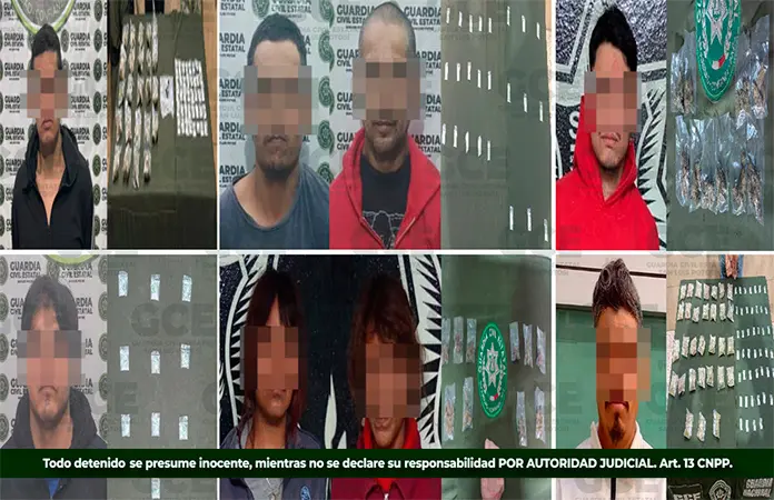 Por venta y distribución de drogas detienen a ocho