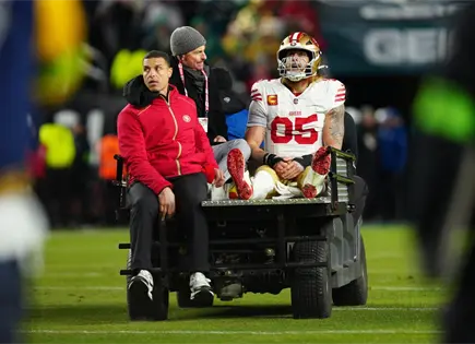 George Kittle, jugador de 49ers, se lesiona en partido de la NFL