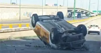 Difunden video de choque de camioneta y taxi del aeropuerto