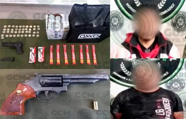 Por robo y portaci&oacute;n de arma, apresan a sujetos