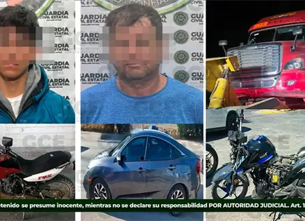 Detienen a tres sujetos con veh&iacute;culos robados