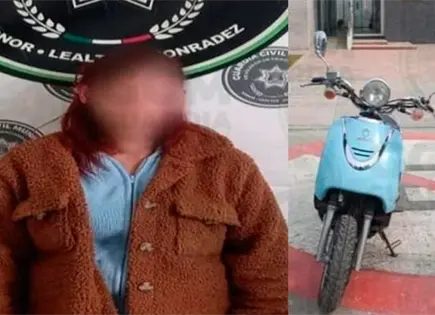 Apresan a mujer por tripular moto robada Apresan a mujer por tripular moto robada