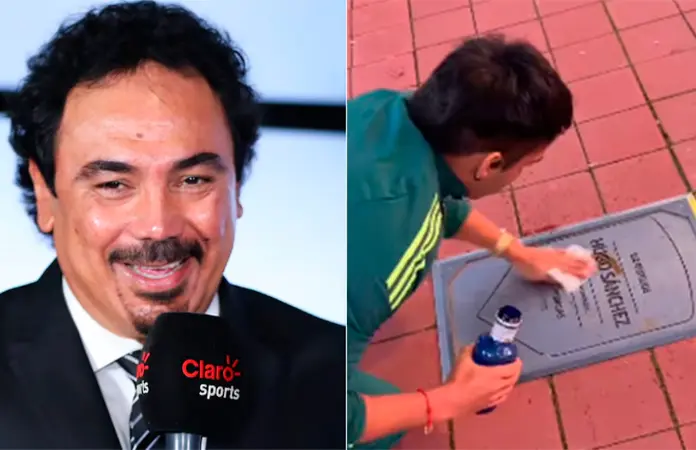 Encuentran al fan mexicano que limpió la placa de Hugo Sánchez en Madrid