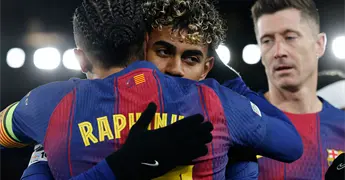 Barcelona remonta en la Liga de Campeones con actuaci&oacute;n estelar de Lamine Yamal
