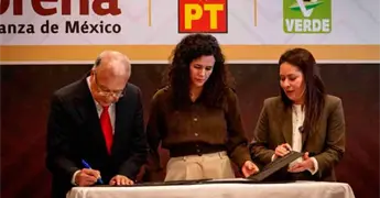 Morena,  PVEM y PT ir&aacute;n juntos en 2027