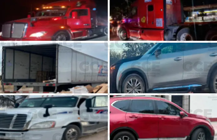Recuperan dos camionetas y tres tráilers robados