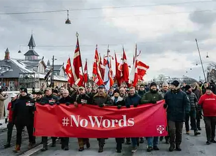 Veteranos daneses protestan contra EU Veteranos daneses protestan contra EU