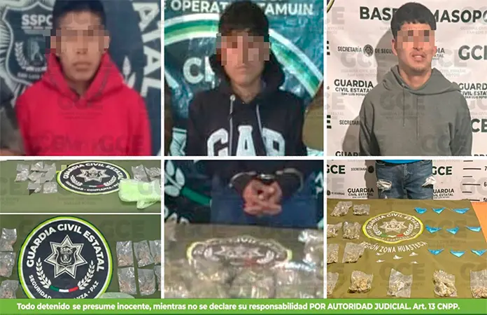 Caen tres presuntos "narcos" en la Huasteca