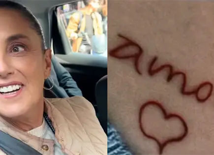 J&oacute;venes se tat&uacute;an dise&ntilde;o hecho por Claudia Sheinbaum