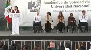 Anuncia Sheinbaum federalizaci&oacute;n de Telesecundarias en SLP